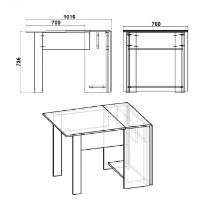 Masă pentru bucătărie Компанит 1 Стол-книжка Stejar Sonoma imaginea #2 — magazin online Desire.md