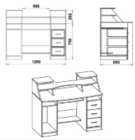 Masa de birou Компанит Комфорт-5 Wenge imaginea #2 — magazin online Desire.md