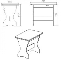 Обеденный стол Компанит КС-3 Венге фото №2 — интернет-магазин Desire.md
