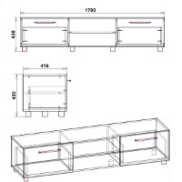 Comodă TV Компанит МГ-3 Nimfeia Alb imaginea #2 — magazin online Desire.md