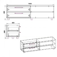 Тумба под ТВ Компанит МГ-4 ТВ-1 Дуб Комби фото №2 — интернет-магазин Desire.md