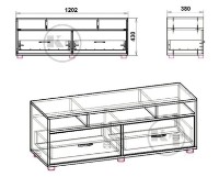 Тумба под ТВ Компанит РТВ Плазма Дуб Сонома фото №2 — интернет-магазин Desire.md