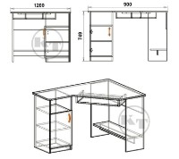 Masa de birou Компанит СУ-14 Stejar Sonoma imaginea #2 — magazin online Desire.md