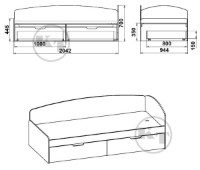 Детская кровать Компанит 90+2С Нимфея Альба фото №2 — интернет-магазин Desire.md