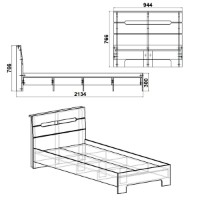Детская кровать Компанит Стиль 90 Дуб Сонома фото №2 — интернет-магазин Desire.md