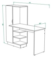 Письменный стол ML-Mobila Юниор 4 Дуб Золотой/Белый фото №3 — интернет-магазин Desire.md