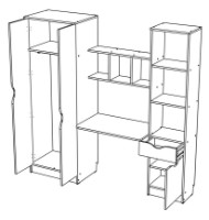 Masa de birou ML-Mobila Unior 3 (2000) Stejar Auriu/Alb imaginea #2 — magazin online Desire.md