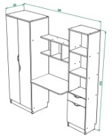 Masa de birou ML-Mobila Unior 3 (2000) Stejar Auriu/Alb imaginea #3 — magazin online Desire.md