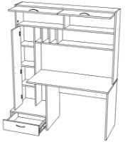 Письменный стол ML-Mobila МЛ-1 Правый Дуб Золотой/Белый фото №2 — интернет-магазин Desire.md