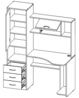 Письменный стол ML-Mobila МЛ- 5 КС-18 Антрацит/Дуб Крафт Белый фото №2 — интернет-магазин Desire.md