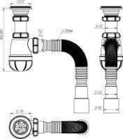 Сифон для раковины Aquant B0115-30-MR фото №3 — интернет-магазин Desire.md