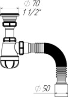Сифон для раковины Aquant S0110-35-MR фото №4 — интернет-магазин Desire.md