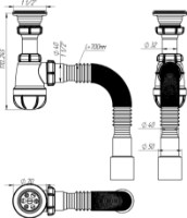 Sifon pentru lavoar Aquant S0115-35-MR imaginea #3 — magazin online Desire.md