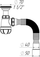 Сифон для раковины Aquant S0515-35-MR фото №3 — интернет-магазин Desire.md
