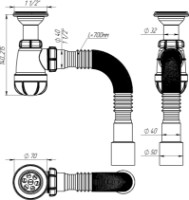 Сифон для раковины Aquant S0515-35-MR фото №4 — интернет-магазин Desire.md