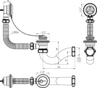 Сифон для ванны Aquant V110-45-MR фото №3 — интернет-магазин Desire.md