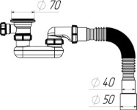 Sifon pentru cada-duș Aquant V645-40-MR imaginea #3 — magazin online Desire.md