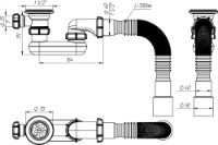 Sifon pentru cada-duș Aquant V645-40-MR imaginea #4 — magazin online Desire.md