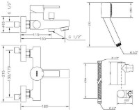 Смеситель для ванны Genebre Tau (65100 29 45 66) фото №2 — интернет-магазин Desire.md