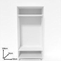 Шкаф Smartex N1 100x52x206cm Белый фото №2 — интернет-магазин Desire.md