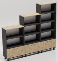 Стеллаж Smartex Set Чёрный/Дуб Тёмный фото №2 — интернет-магазин Desire.md