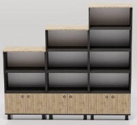 Стеллаж Smartex Set Чёрный/Дуб Тёмный фото №3 — интернет-магазин Desire.md