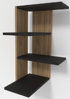 Raft de perete Smartex RD9 Negru/Stejar Închis