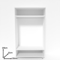 Dulap Smartex N1 120x52x206cm Alb imaginea #2 — magazin online Desire.md