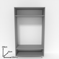 Шкаф Smartex N1 120x52x206cm Графит фото №2 — интернет-магазин Desire.md