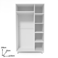 Шкаф Smartex N3 120x52x208cm Белый/Графит фото №2 — интернет-магазин Desire.md