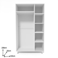 Шкаф Smartex N3 120x52x208cm Белый/Дуб Светлый фото №2 — интернет-магазин Desire.md