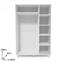 Шкаф Smartex N3 160x52x208cm Белый/Дуб Светлый фото №2 — интернет-магазин Desire.md