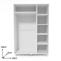 Шкаф Smartex N3 180x52x208cm Белый/Дуб Светлый фото №2 — интернет-магазин Desire.md