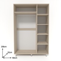 Шкаф Smartex N3 180x52x208cm Дуб Светлый фото №2 — интернет-магазин Desire.md