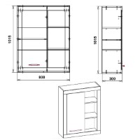 Dulap pentru perete Компанит МГ-1 2 Stejar Combi imaginea #2 — magazin online Desire.md