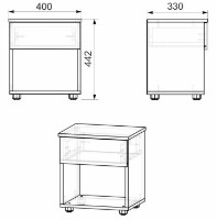 Noptieră Компанит ПКТ-8 Nimfeia Alb imaginea #2 — magazin online Desire.md