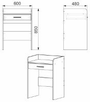 Măsuţă de toaletă Компанит Трюмо-10 Нимфея Альба imaginea #2 — magazin online Desire.md