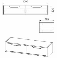 Настенный шкаф Компанит Трюмо-11 Дуб Сонома фото №2 — интернет-магазин Desire.md