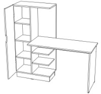 Письменный стол ML-Mobila Юниор 4 Ателье Светлый/Белый фото №2 — интернет-магазин Desire.md