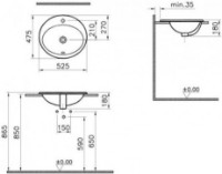 Умывальник Vitra S20 (5468B003-0001) фото №3 — интернет-магазин Desire.md