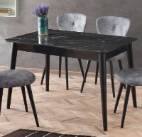 Обеденный стол Necoline Lotus Black Marble/Black Legs фото №1 — интернет-магазин Desire.md
