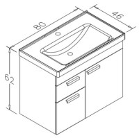 Dulap cu lavoar Orka Enez 80 White (18027) imaginea #2 — magazin online Desire.md