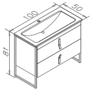 Шкаф с умывальником Orka Modena 100 White (17420) (Washbasin Black) фото №2 — интернет-магазин Desire.md