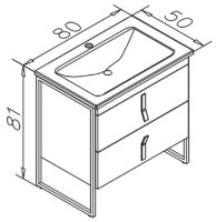 Шкаф с умывальником Orka Modena 80 White (17422) (Washbasin Black) фото №2 — интернет-магазин Desire.md