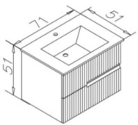 Шкаф с умывальником Orka Moonlight 70 Grey Matt (17434) фото №3 — интернет-магазин Desire.md