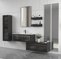 Шкаф с умывальником Orka Urban 81 Black (08197) фото №3 — интернет-магазин Desire.md