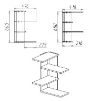 Навесная полка Компанит П-17 Яблоня фото №2 — интернет-магазин Desire.md