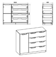 Comodă Компанит 4+1М Nimfeia Alb imaginea #2 — magazin online Desire.md