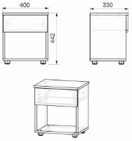 Прикроватная тумба Компанит ПКТ-8 Дуб Сонома фото №2 — интернет-магазин Desire.md