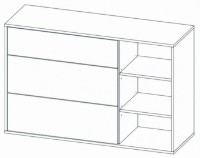 Comodă Sokme Нитро 1Д3Ш Votan/Gri imaginea #2 — magazin online Desire.md